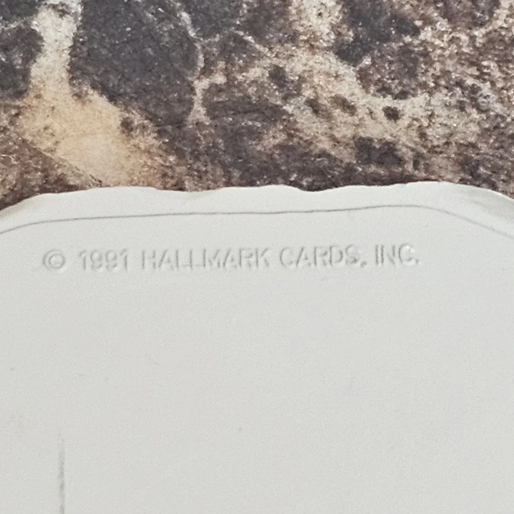 Vintage 1991 Hallmark Claus & Co RR Train Ornament Set with Snowy Track Display